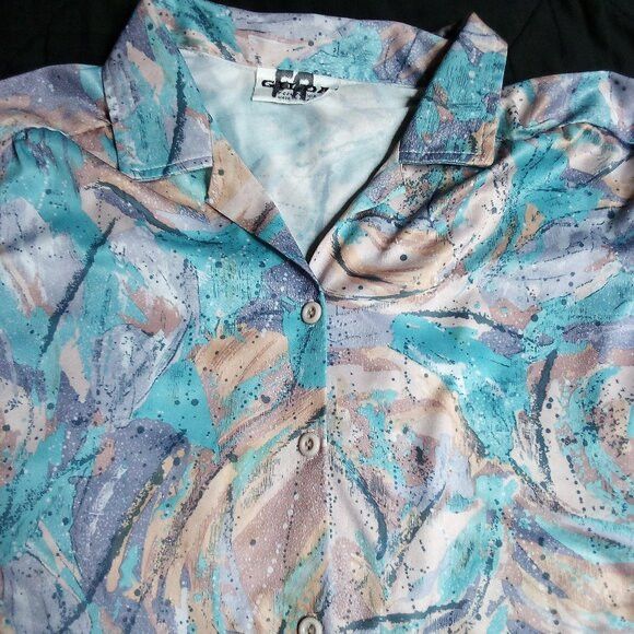 Other Vintage Gilda California Abstract Polyester Disco Shirt Size L / US 10 / IT 46 - 1 Thumbnail