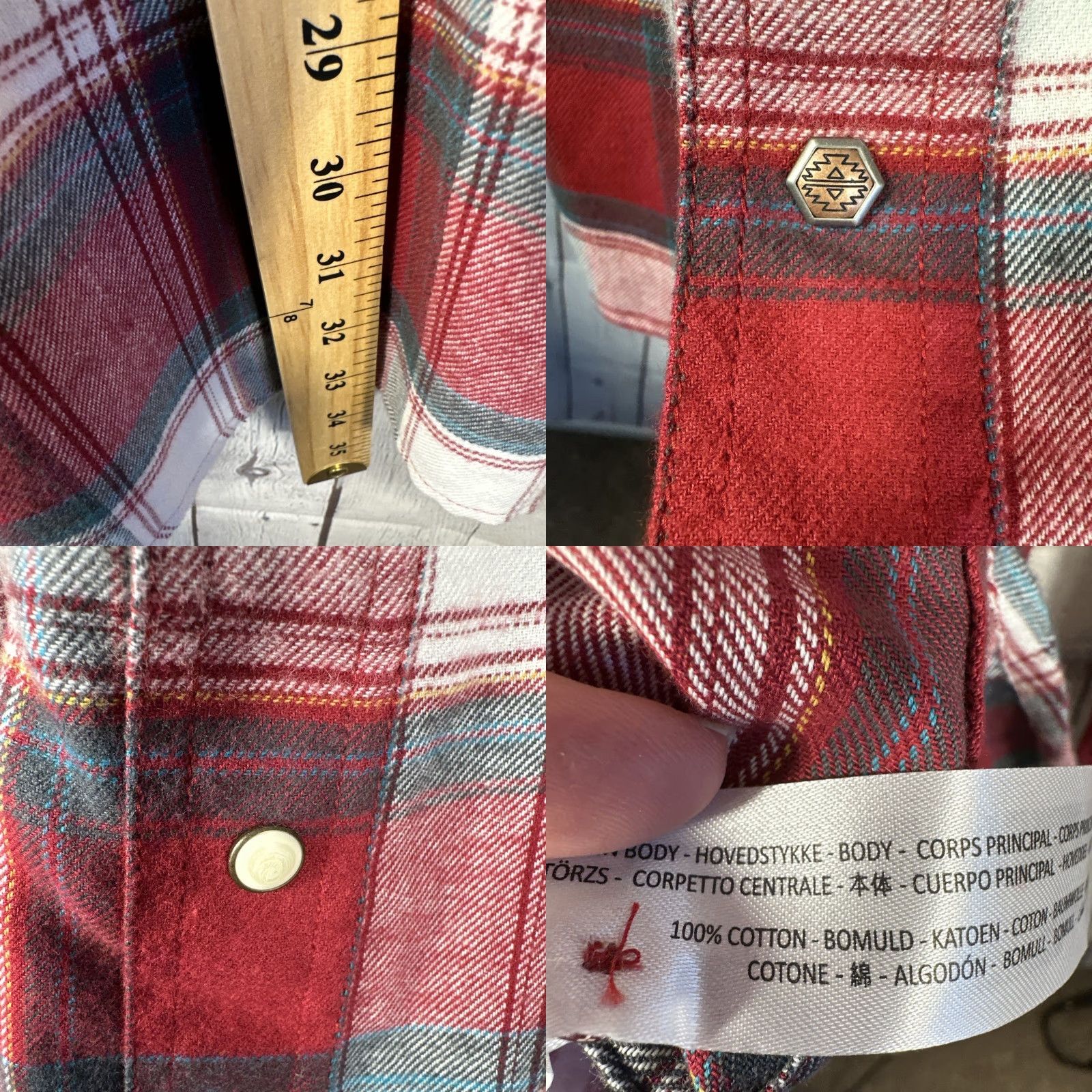 Ariat Ariat Hillsboro Western Shirt 2XLT Red Plaid Flannel Button-Up Long Sleeve Cowboys Mens Size US XXL / EU 58 / 5 - 8 Thumbnail