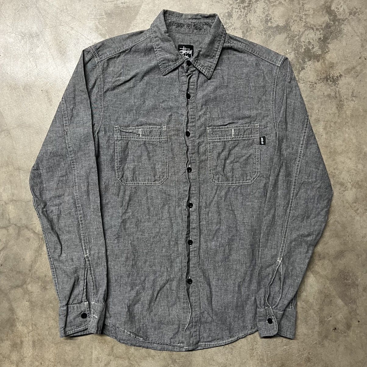 Hypebeast × Stussy Stussy Classic Long-Sleeve Button Up Shirt Size US M / EU 48-50 / 2 - 2 Thumbnail
