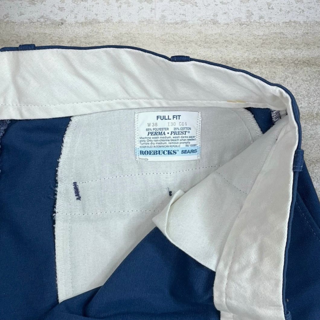 Vintage Vintage 90s Roebucks Khakis Pants 38x30 Baggy Fit Blue Flat Size US 38 / EU 54 - 4 Thumbnail