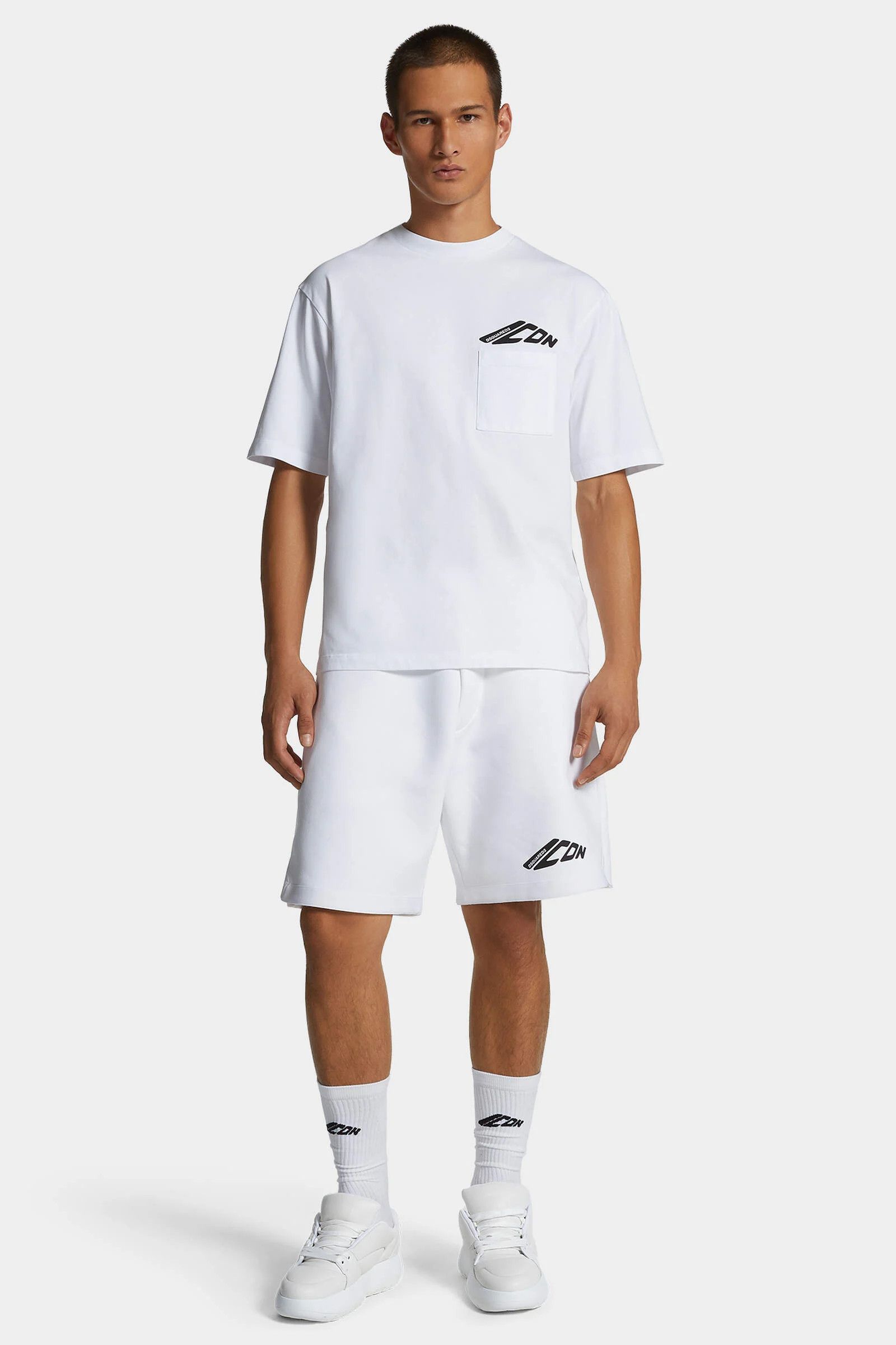 Dsquared2 o1mle0126 Icon New Generation Big Boxer Sweat Short in White Size US 32 / EU 48 - 3 Thumbnail