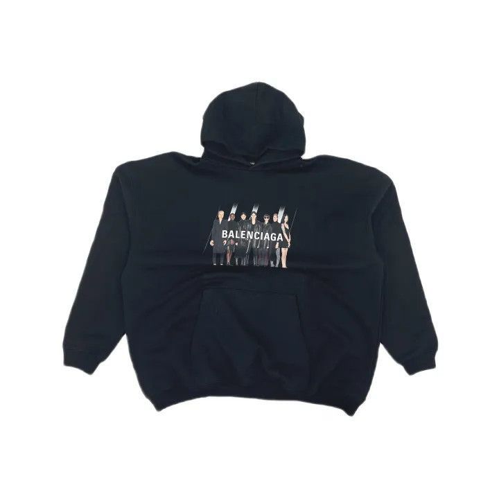 Balenciaga Balenciaga Black Hooded Sweatshirt with Logo Print 0079-250 Size US XXS / EU 40 - 2 Thumbnail