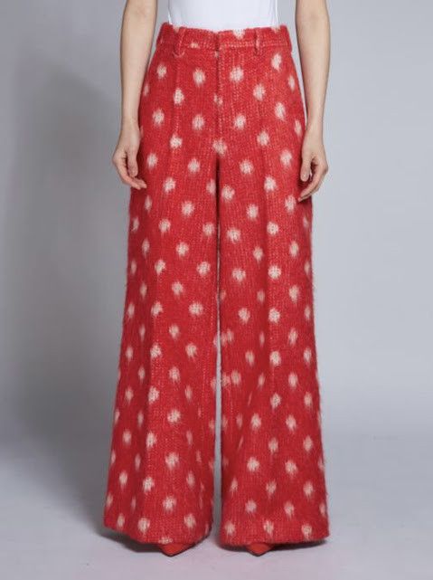 Marni o1w1db10125 Polka Dot Wool Pant in Red Size US 30 / EU 46 - 1 Thumbnail