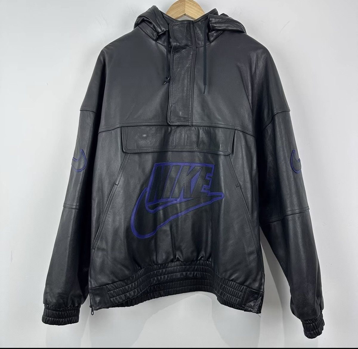 Nike × Supreme Supreme nike leather anorak jacket black new Size US M / EU 48-50 / 2 - 2 Thumbnail