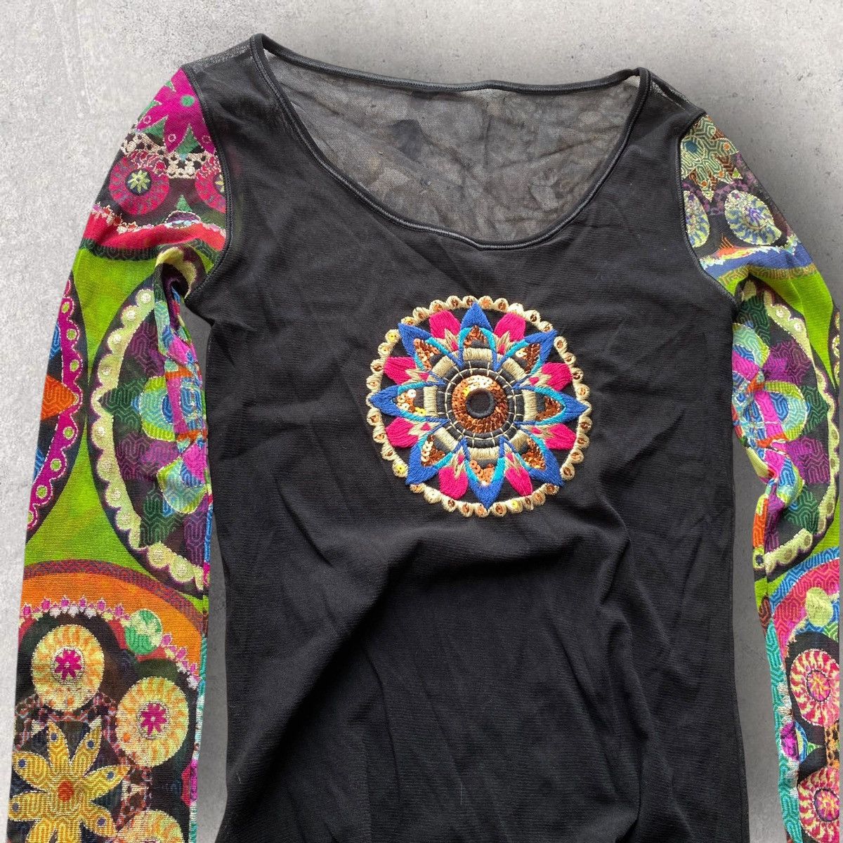 Hysteric Glamour 00s Jean Paul Gaultier Style Long Sleeve T Shirt Tee Y2K Size M / US 6-8 / IT 42-44 - 3 Thumbnail