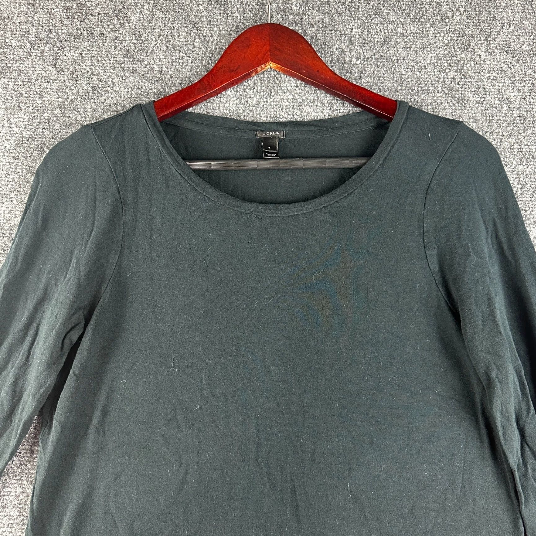 J.Crew J.CREW Top Womens S Long Sleeve Stretch Suiting Tee Black Viscose Shirt Single-Color Classic Modern Casual Everyday Womens Size S / US 4 / IT 40 - 3 Thumbnail