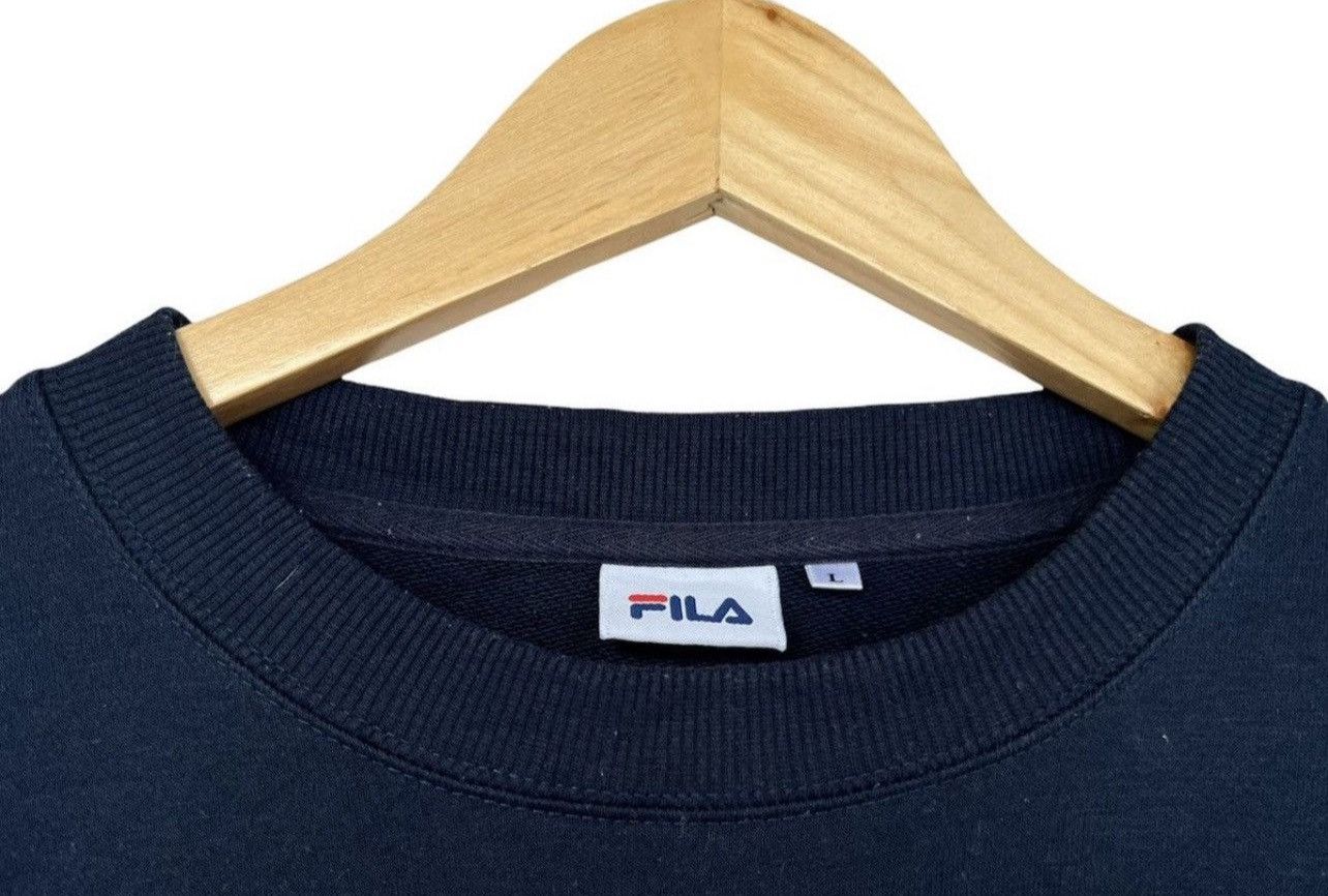 Fila × Japanese Brand Vintage Y2k Fila Spellout Logo Navy Boxy Baggy Sweatshirt Size US M / EU 48-50 / 2 - 2 Thumbnail