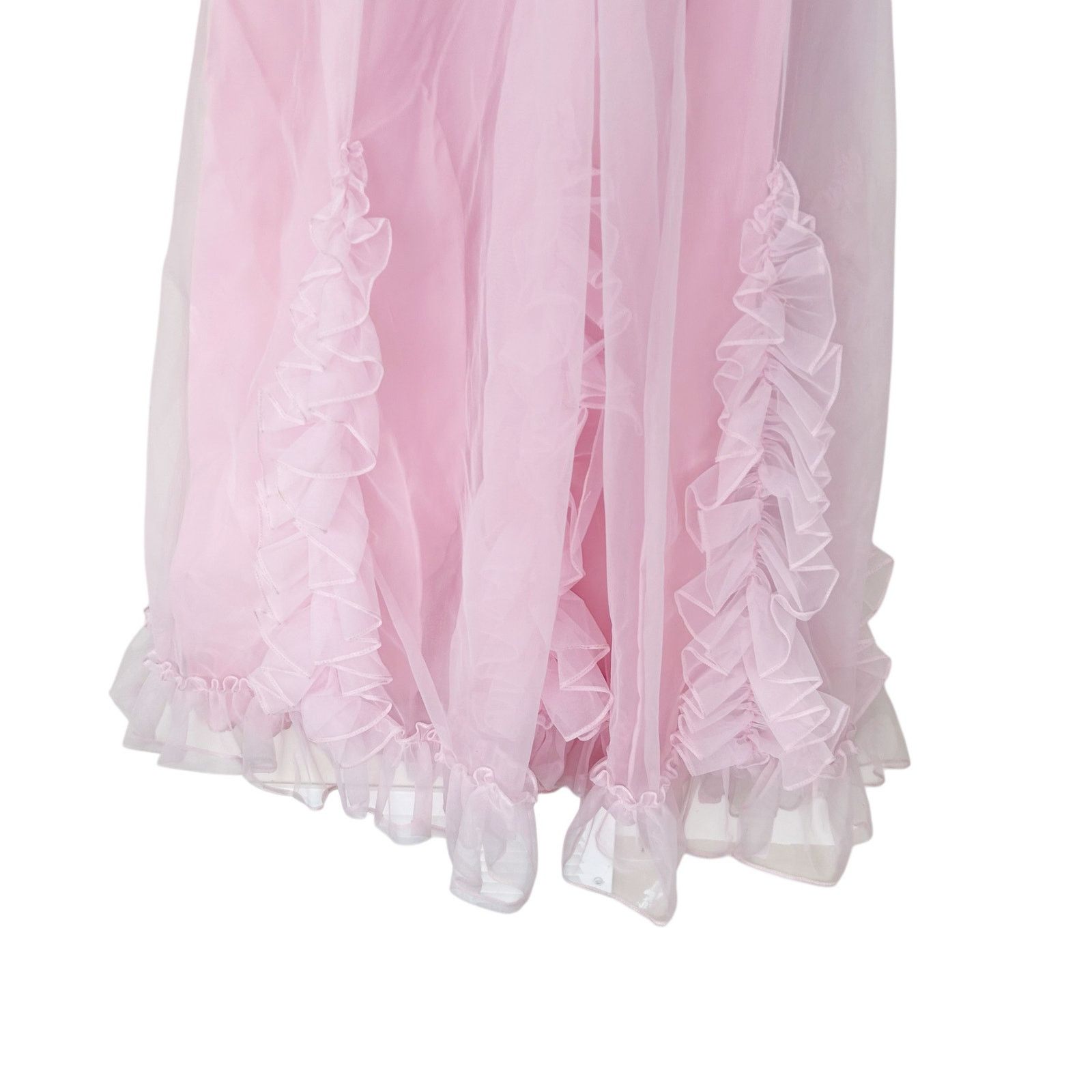 Vintage Vintage Pink Chiffon Ruffle Maxi Dress Sz S Size S / US 4 / IT 40 - 6 Thumbnail