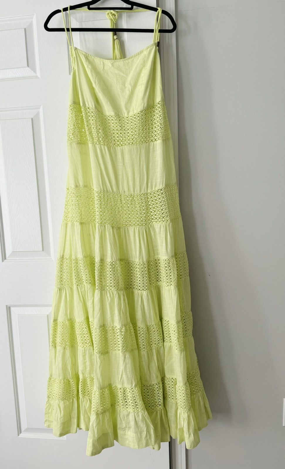 Anthropologie Sheer Lace Tiered Maxi Dress, Size XL
