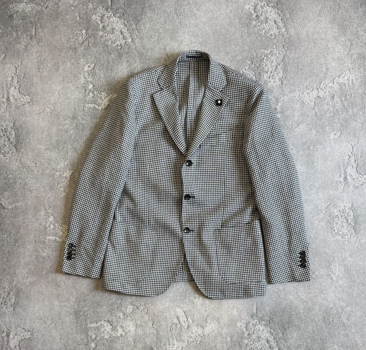 Lardini Lardini 50size Dogtooth blazer button up jacket casual Size US M / EU 48-50 / 2 - 5 Thumbnail