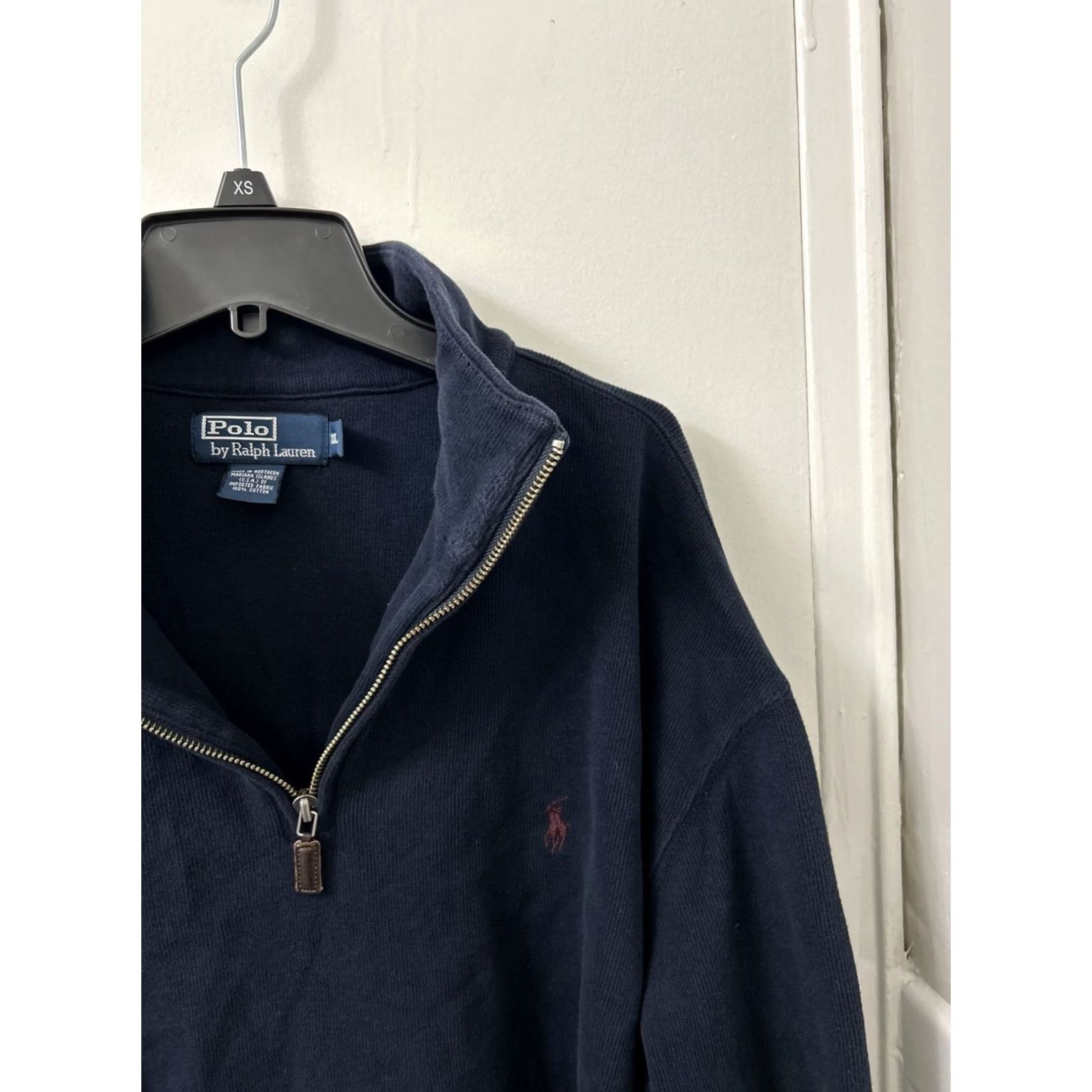 Ralph Lauren VINTAGE Polo Ralph Lauren Sweater Men 2XL Blue Navy 1/4 Zip Pullover Made In USA L/S Size US XXL / EU 58 / 5 - 4 Thumbnail