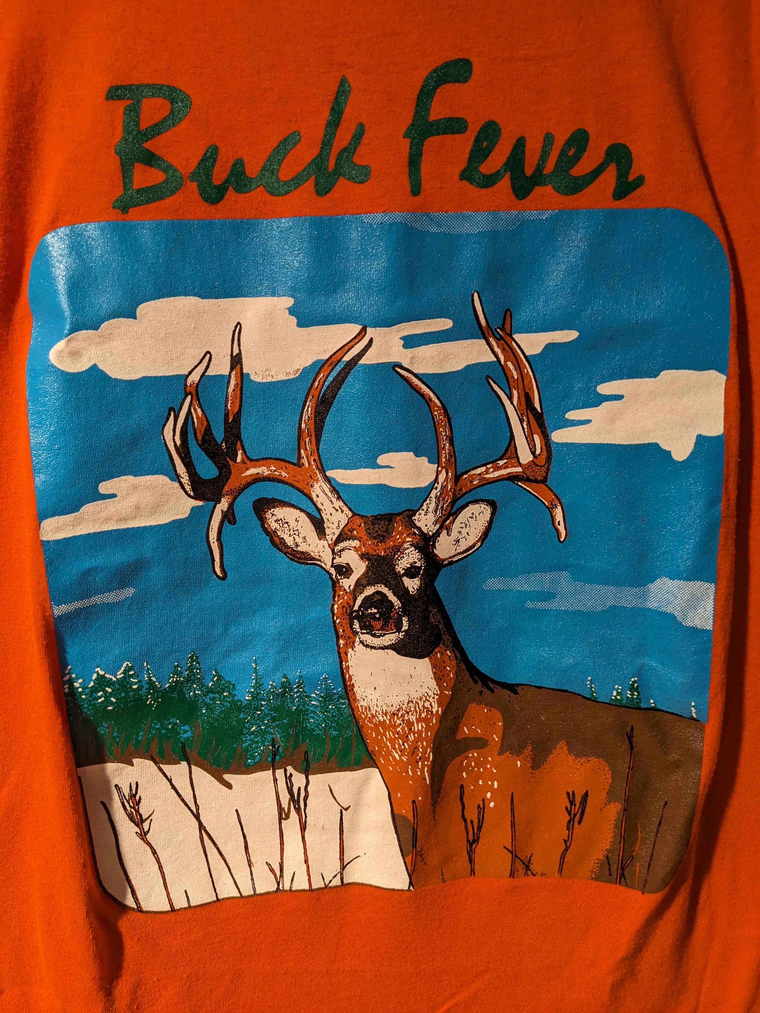 Vintage Vintage 90s Deer Buck Fever Hunting Animal Nature T-Shirt Size US M / EU 48-50 / 2 - 2 Thumbnail