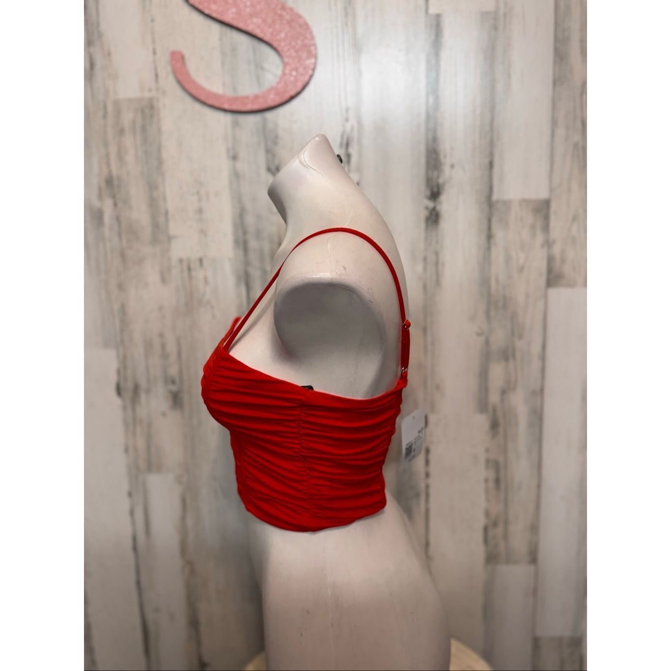 Forever 21 Forever 21 Red Ruched Spaghetti Strap Crop Top Size S Size S / US 4 / IT 40 - 5 Thumbnail