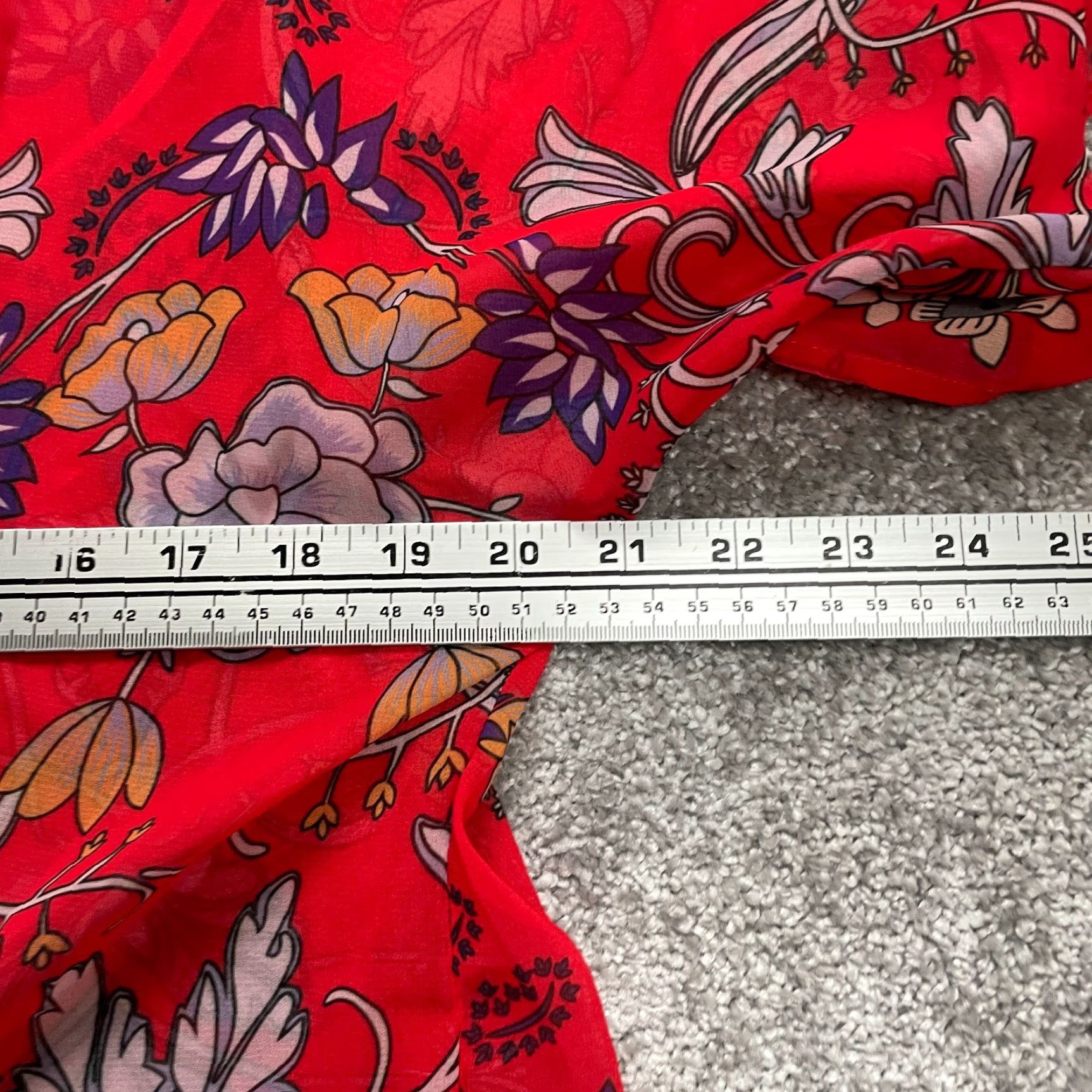 Vintage Unbranded Kimono Blouse Womens XL 3/4 Sleeve Floral Open Front Round Neck Knit Polyester Red Clothing Top Size XL / US 12-14 / IT 48-50 - 6 Thumbnail