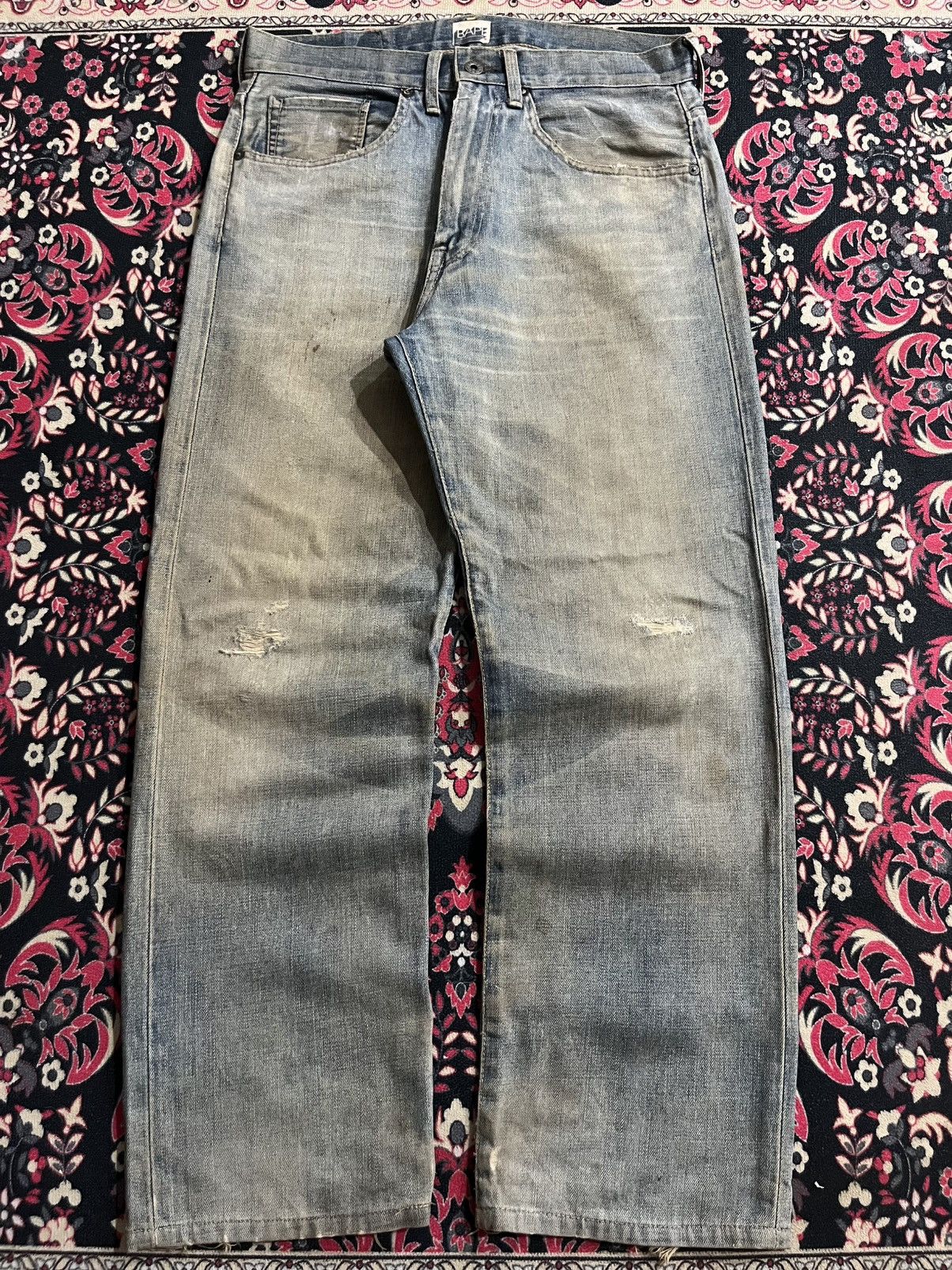 Bape Vintage A Bathing Ape BAPE Daicock Ape Head Ripped Jeans Size US 30 / EU 46 - 2 Thumbnail