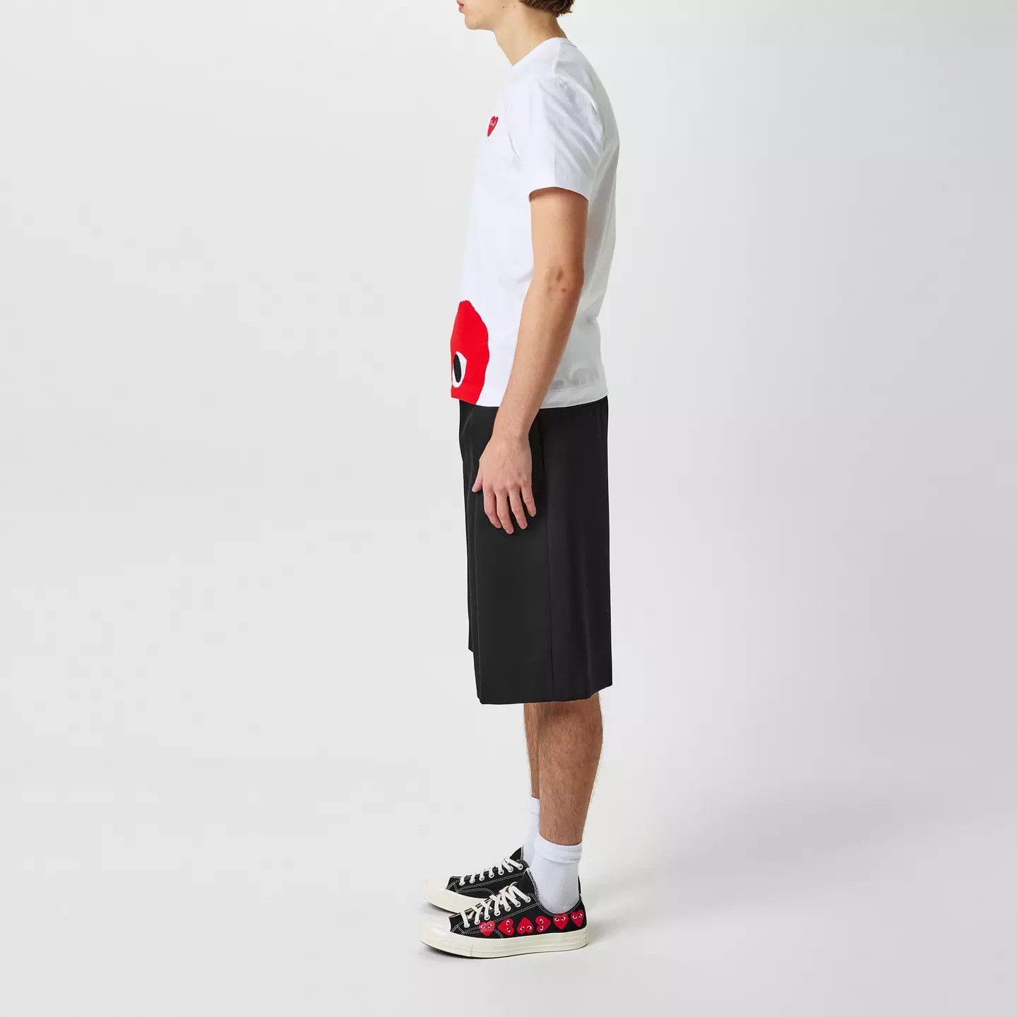 Comme des Garcons PLAY o1g2r1mq0426 Multi Hearts-Print Low-Top Sneakers in Black Size US 8 / EU 41 - 6 Thumbnail