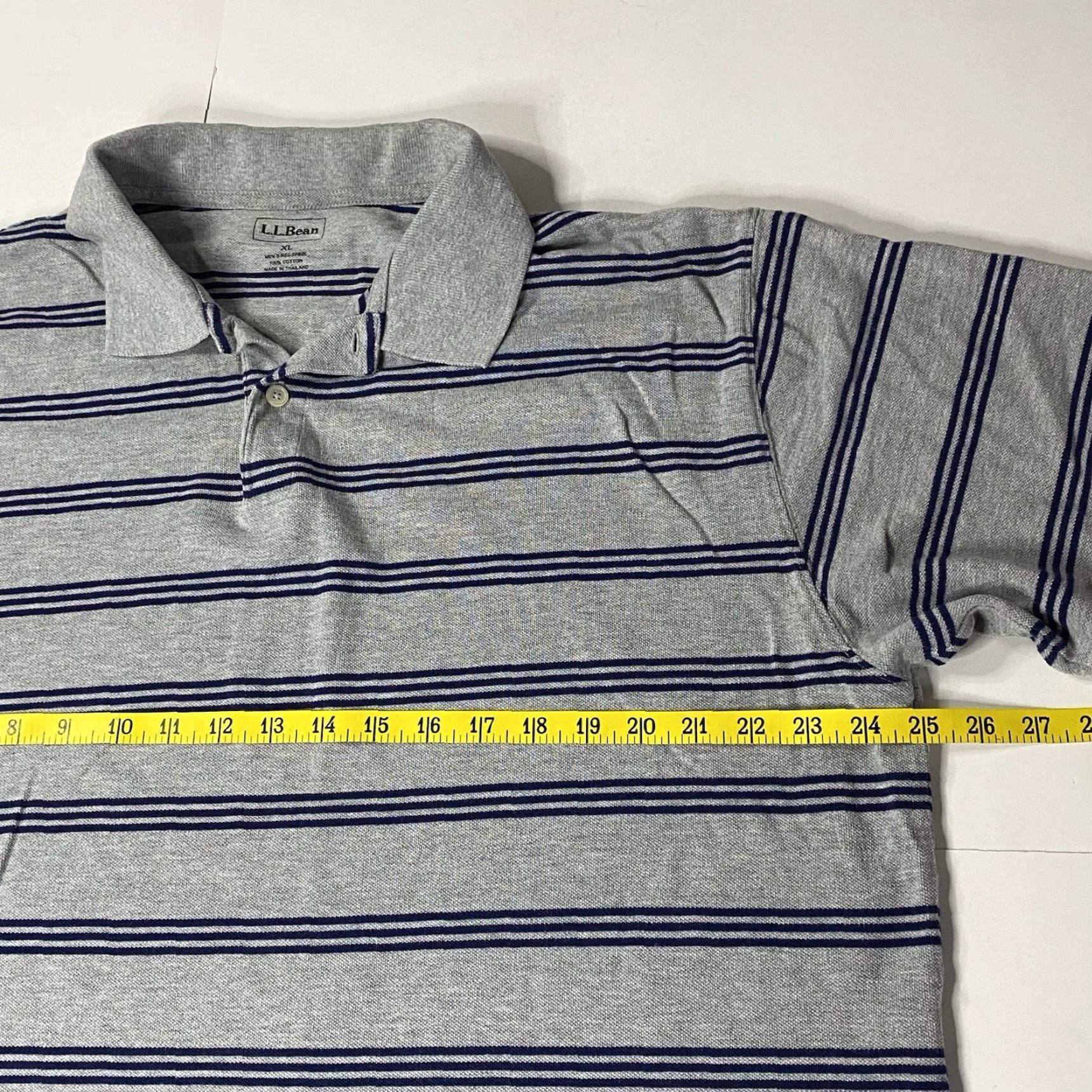 Vintage VINTAGE LL Bean Polo Shirt Mens XL Gray Striped 0PB25 Size US XL / EU 56 / 4 - 4 Thumbnail