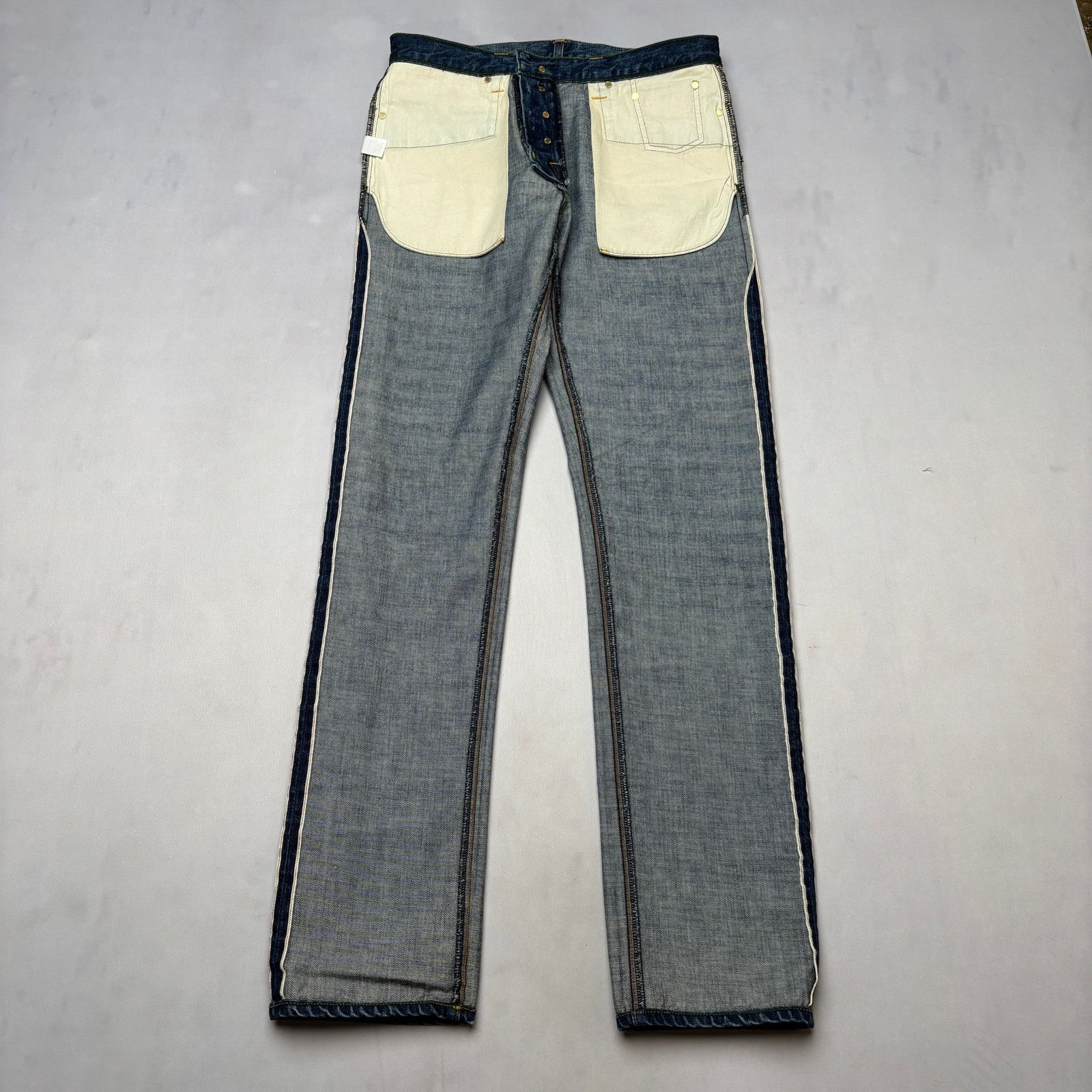 Sid Mashburn $295 Sid Mashburn Slim Straight Jeans Selvedge 33x34 Size US 33 - 3 Thumbnail