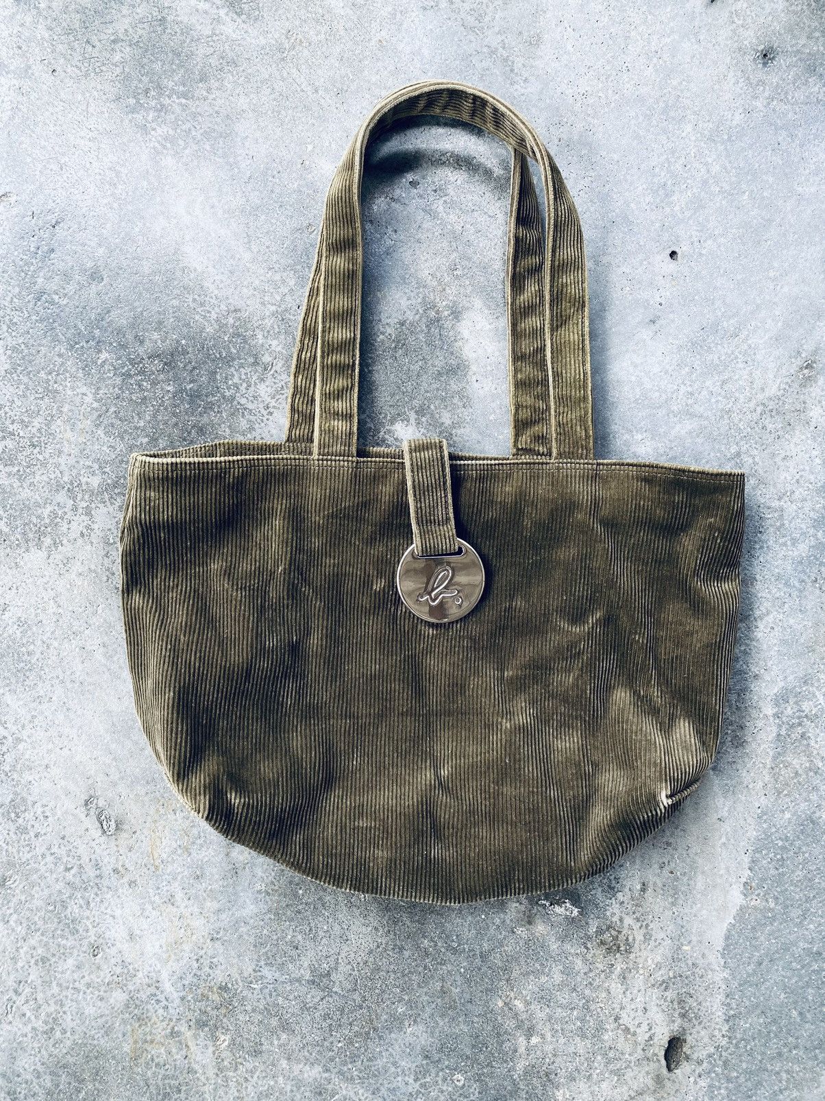 Agnes B Corduroy Tote Bag in Green, Women's