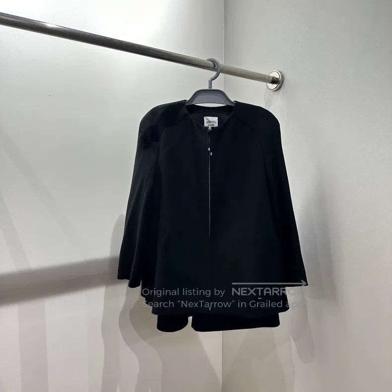 Hermes Hermes Ruffled Zip-Up Jacket Cloak Size XXS / US 00 / IT 34 - 1 Thumbnail