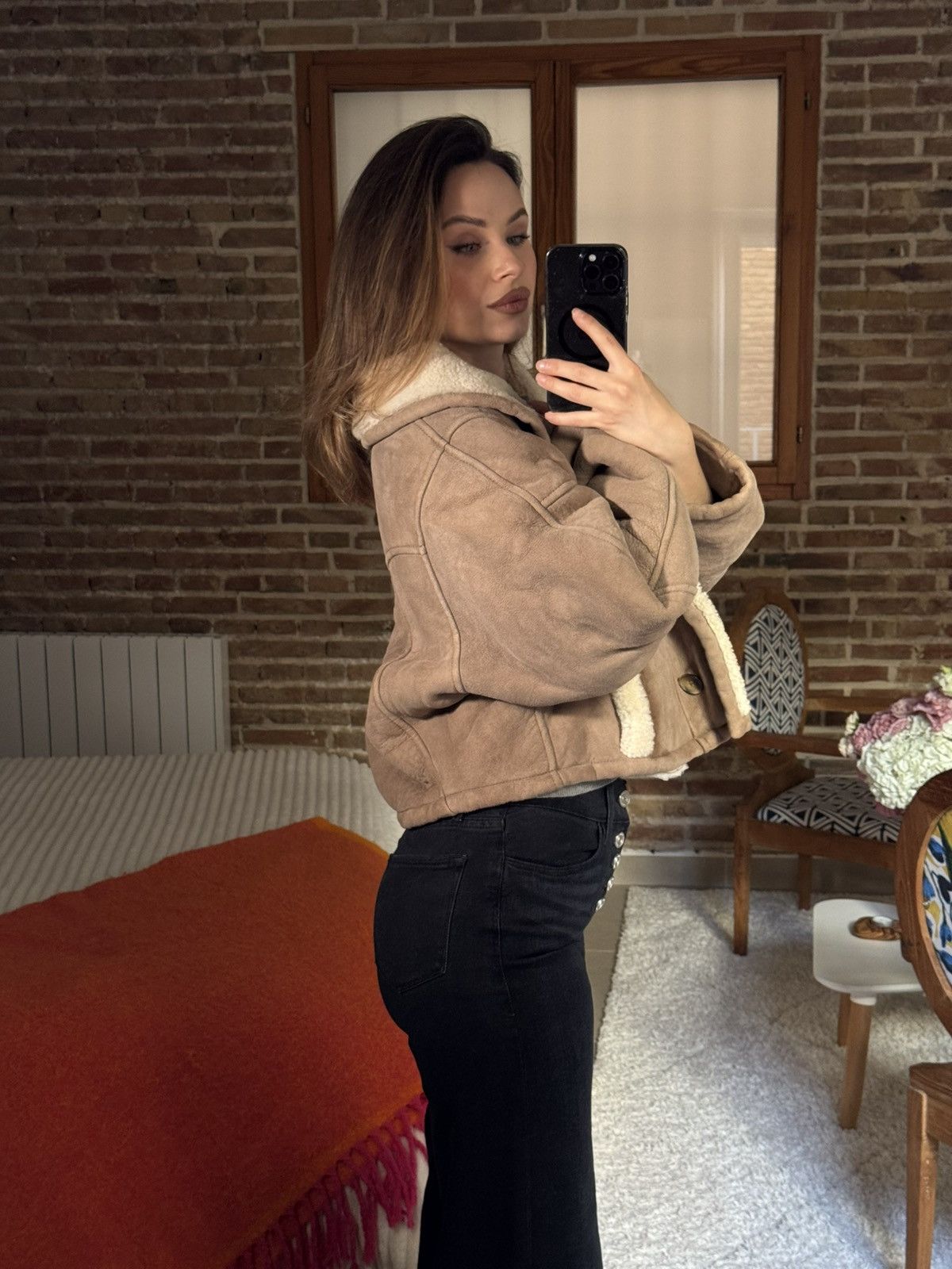 Other Furfuza Shearling Lambskin Jacket Beige Size S / US 4 / IT 40 - 7 Thumbnail