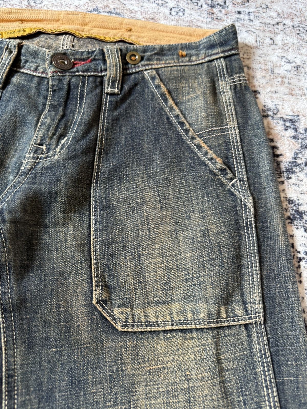 Hysteric Glamour Back Number Japan Mud Wash Patina Fade Baker Flared Jeans Size US 29 - 6 Thumbnail