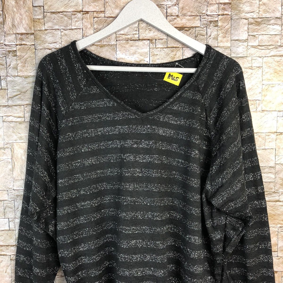 Homespun Knitwear × Japanese Brand × Solid and Striped JILI Black Stripe Knitwear #A865 Size L / US 10 / IT 46 - 5 Thumbnail