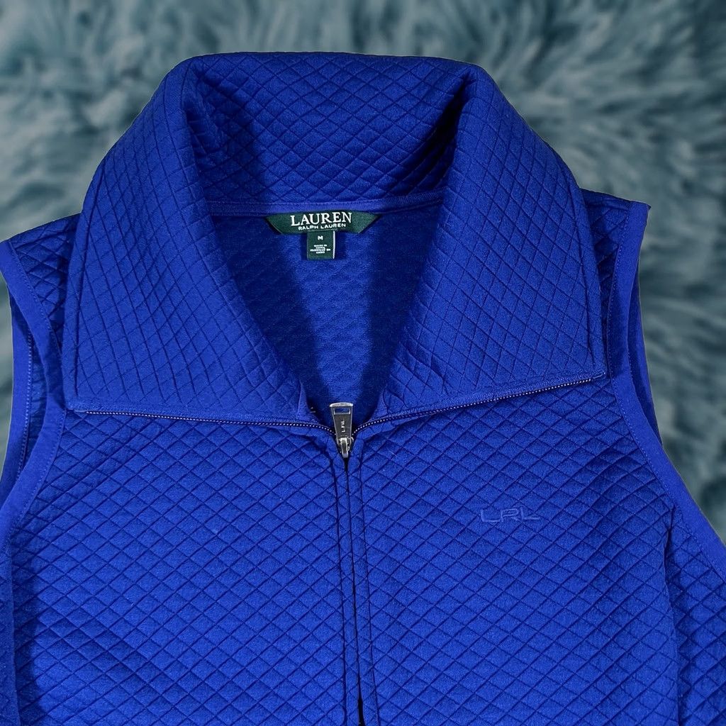 Ralph Lauren Lauren Ralph Lauren Vest Women's Zip Quilted Blue Diamond Size M High-Quality Outer Shell Polyester Size M / US 6-8 / IT 42-44 - 1 Thumbnail