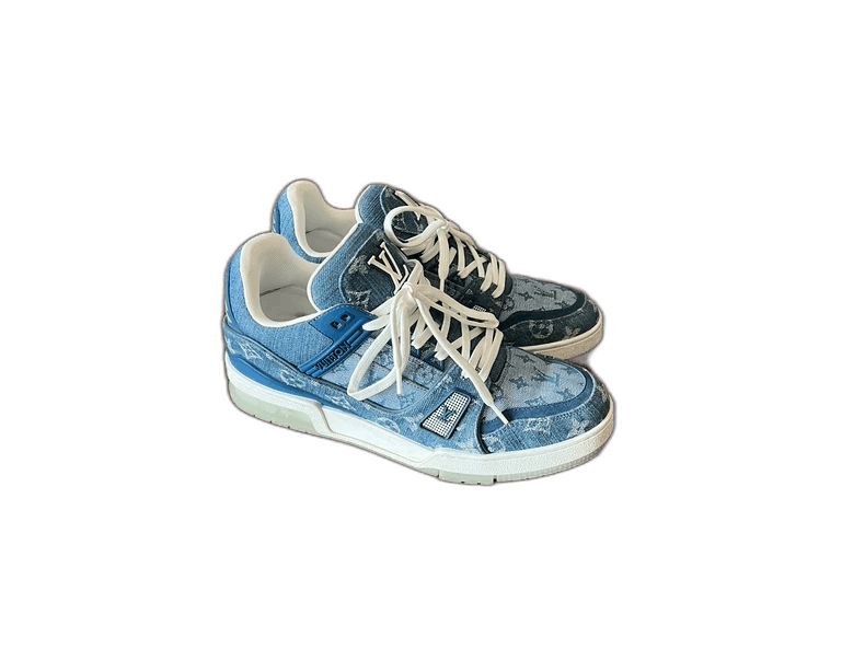 Louis Vuitton Louis Vuitton Denim Logo Sneakers in Blue Size US 7 / EU 40 - 1 Thumbnail