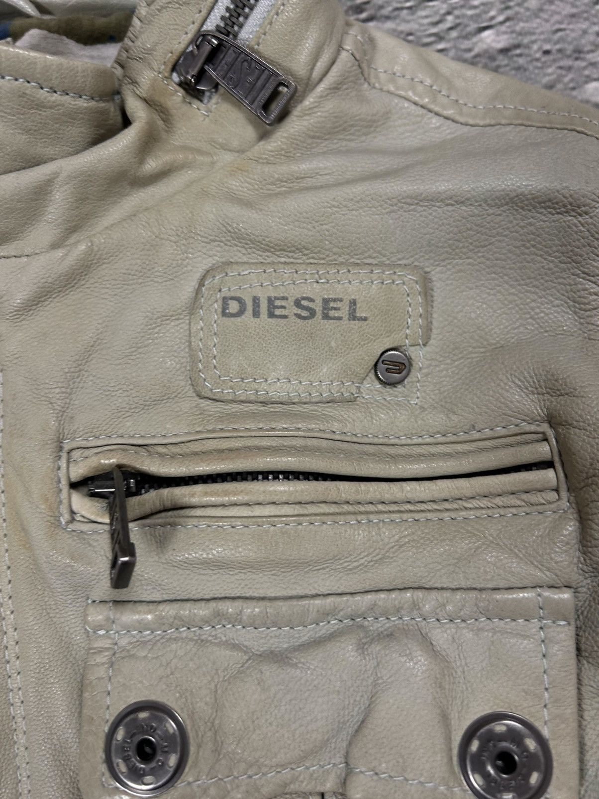 Diesel Diesel leather jacket beige vintage avant garde Size XL / US 12-14 / IT 48-50 - 3 Thumbnail