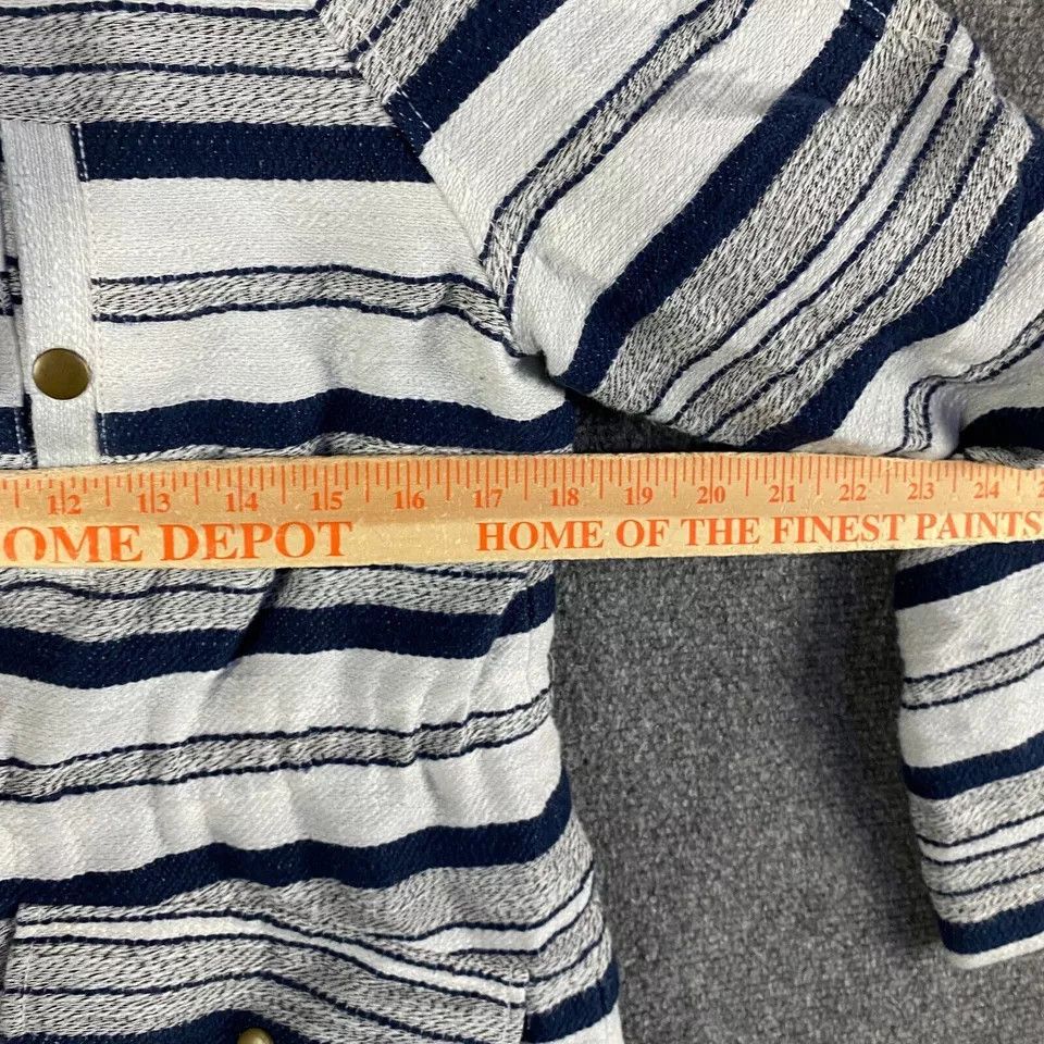 Loft LOFT Jacket Women's Small Striped Mock Neck Snap Full Zip Size S / US 4 / IT 40 - 4 Thumbnail