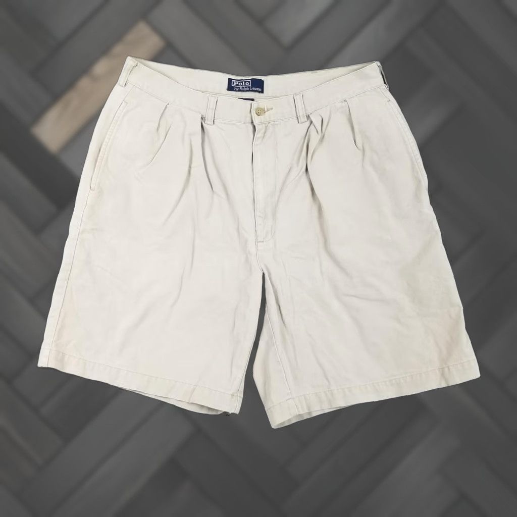 Polo Ralph Lauren Men's Shorts 36 Khaki Pleated Chino Classic Fit