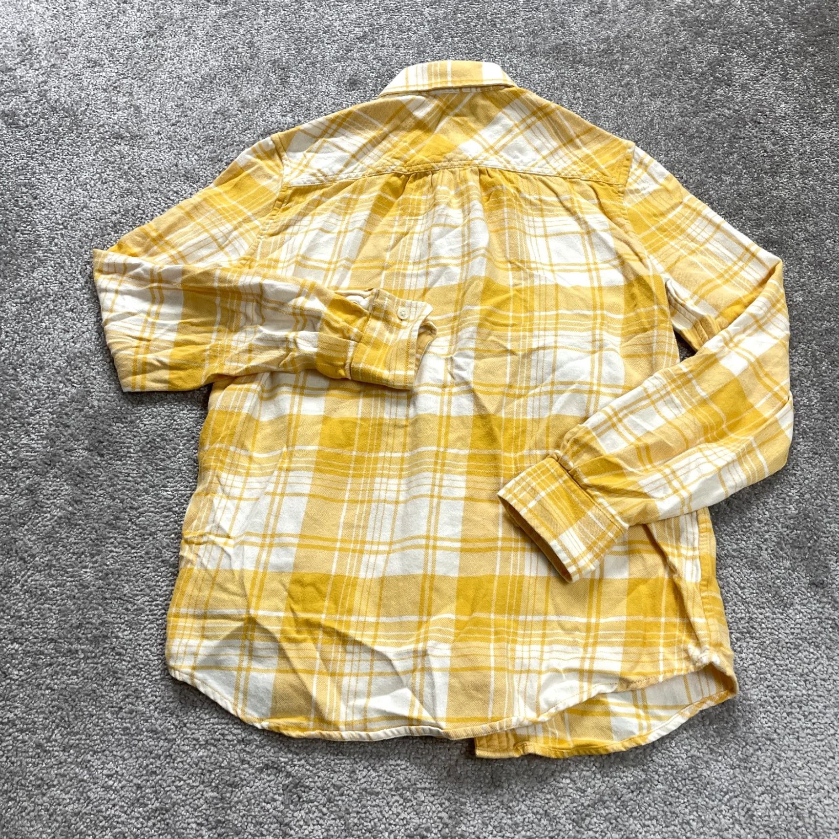 Lands' End VINTAGE Lands' End Women’s Button Down Shirt Casual Long Sleeve Plaid Cotton Fall Spring Summer Winter Size 2 Yellow White Size XS / US 0-2 / IT 36-38 - 2 Thumbnail