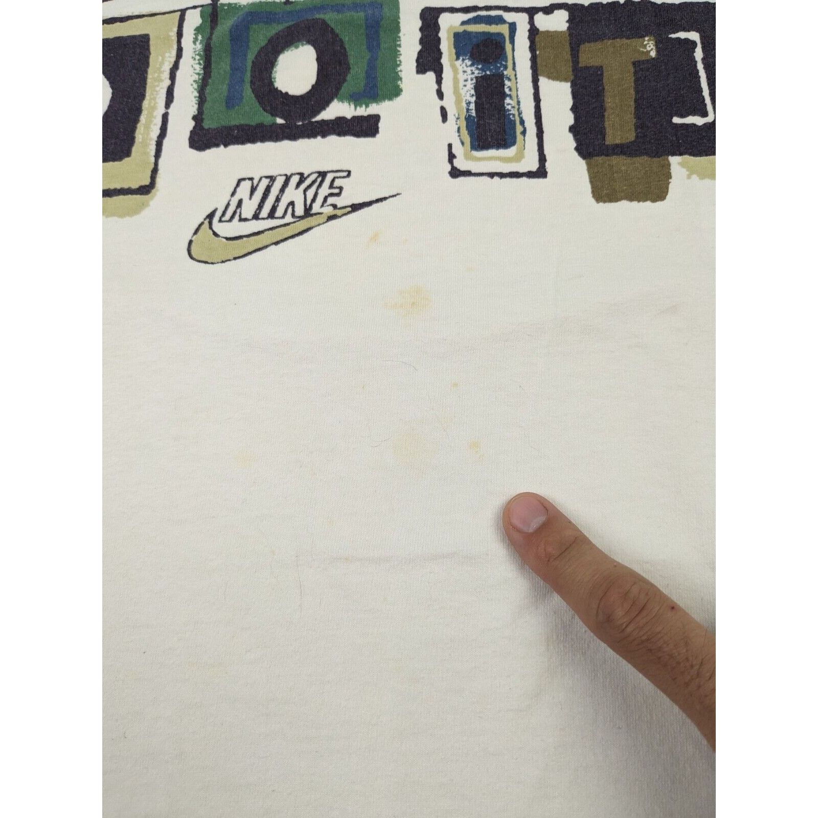 Nike Vtg Nike Just Do It Spell Out White T Shirt L USA Tag 1990's Size US L / EU 52-54 / 3 - 4 Thumbnail