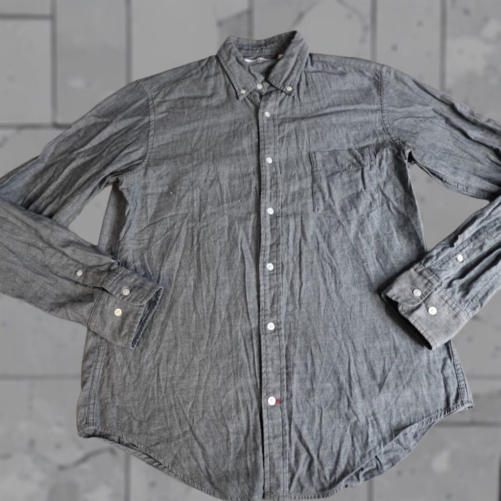 Gustin Gustin Mens Shirt Medium Gray Chambray Made in USA Size US M / EU 48-50 / 2 - 1 Thumbnail