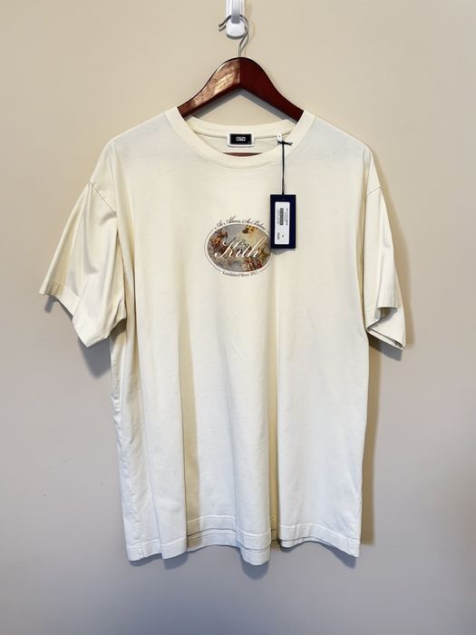 Kith KITH ANGELIC SCRIPT LOGO TEE XL - SANDRIFT | Grailed