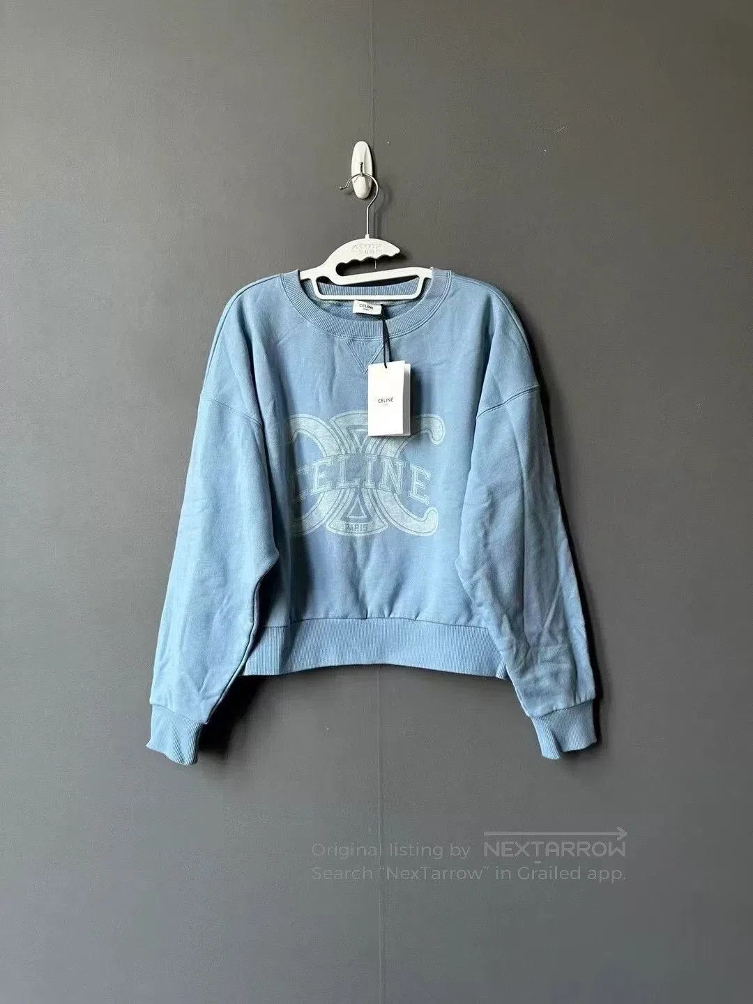 Celine celine misty blue sweatshirt. Size L / US 10 / IT 46 - 1 Thumbnail