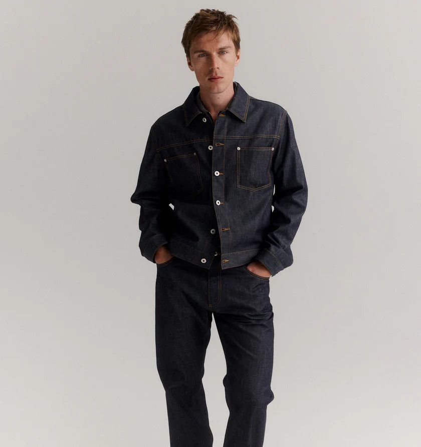 Bottega Veneta o1h1sh10526 Denim Jacket in Navy Blue/Indigo Size US S / EU 44-46 / 1 - 3 Thumbnail
