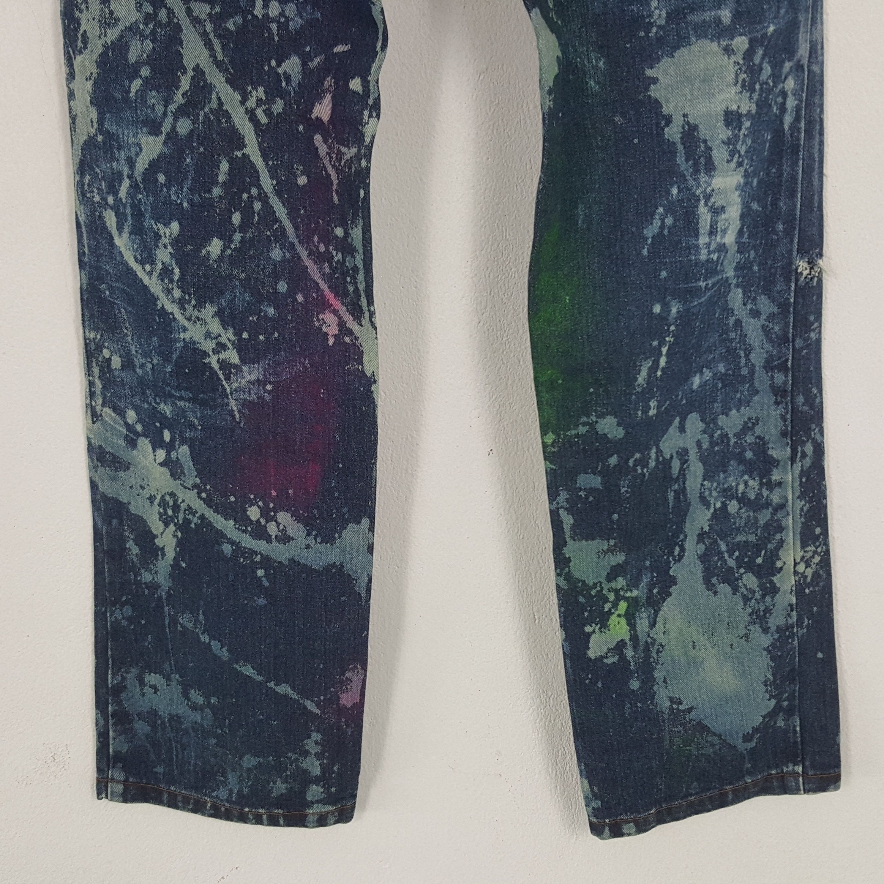 Japanese Brand × Vintage Vintage Denim Exchange Japanese Distressed Paint Art Jeans Size US 32 / EU 48 - 6 Thumbnail