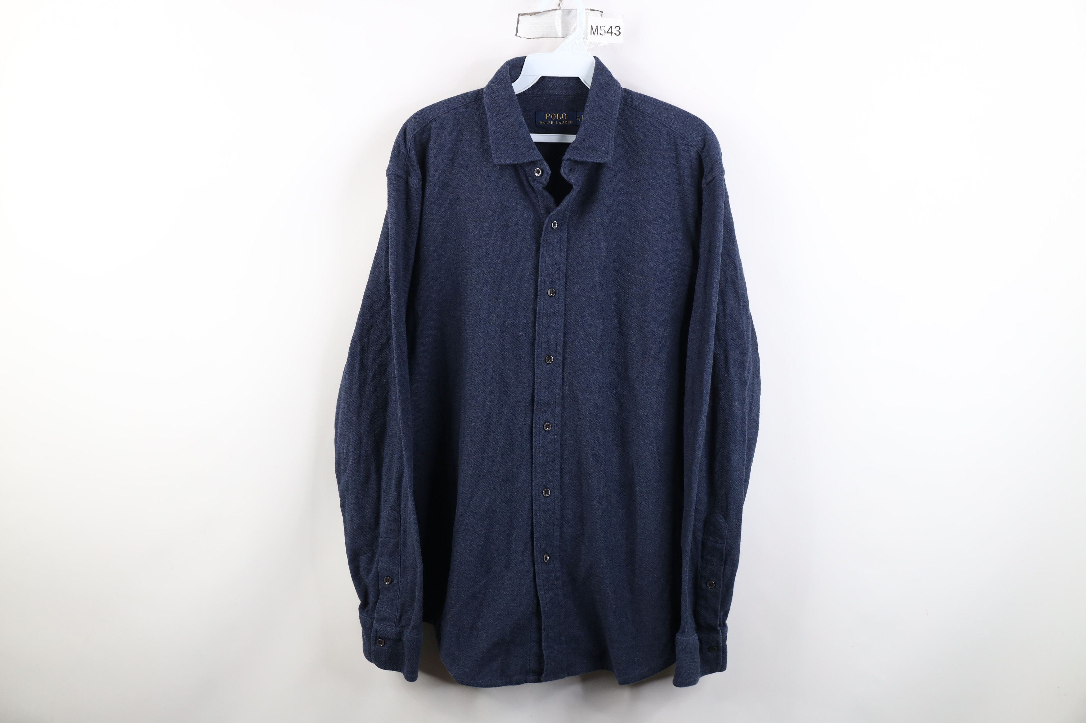 Ralph Lauren Vintage Y2K Ralph Lauren Thermal Knit Button Shirt Blue Size US XL / EU 56 / 4 - 1 Thumbnail