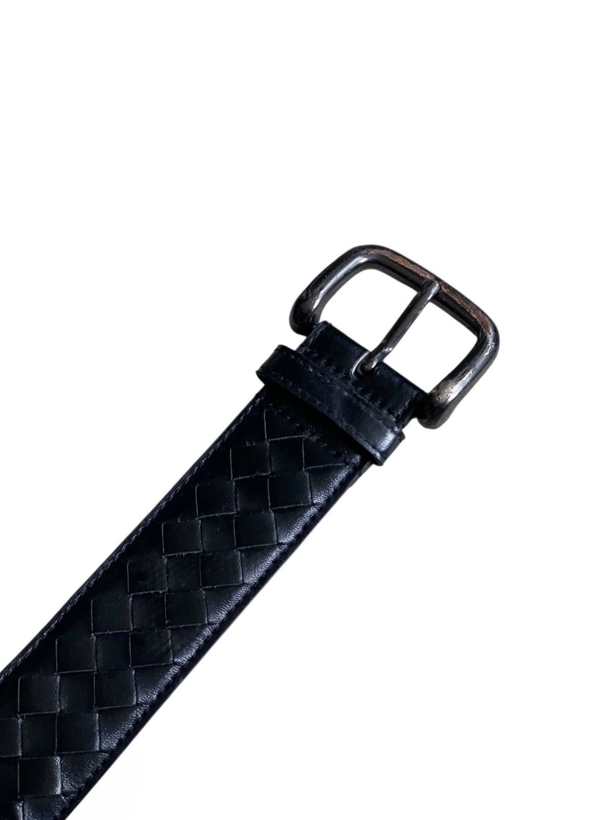 Vintage Woven intrecciato leather belt black bottega veneta Size 34 - 3 Thumbnail