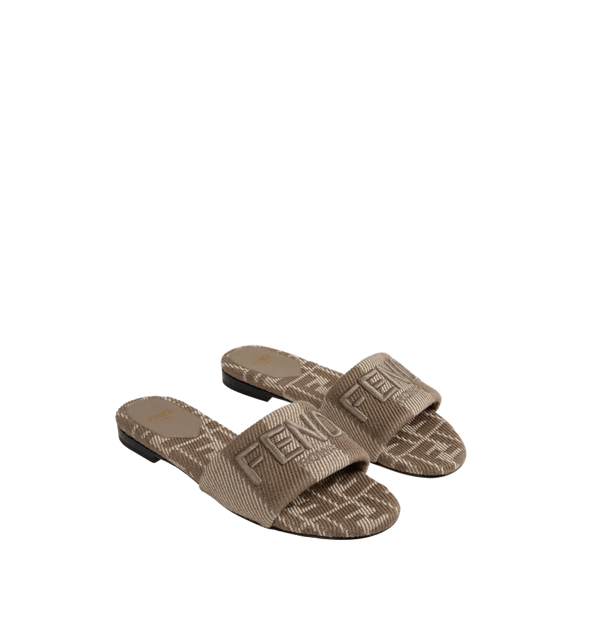Fendi o1h1sh11225 Sunshine Jacquard Slide in Grey Size US 5 / IT 35 - 2 Thumbnail