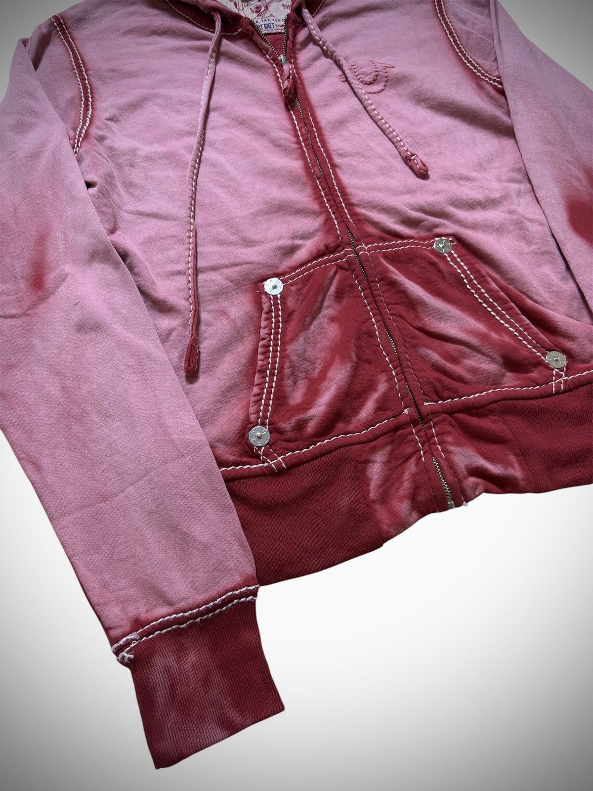 True Religion 2000’s True Religion - Big T Washed Zip Up Hoodie Size US S / EU 44-46 / 1 - 3 Thumbnail