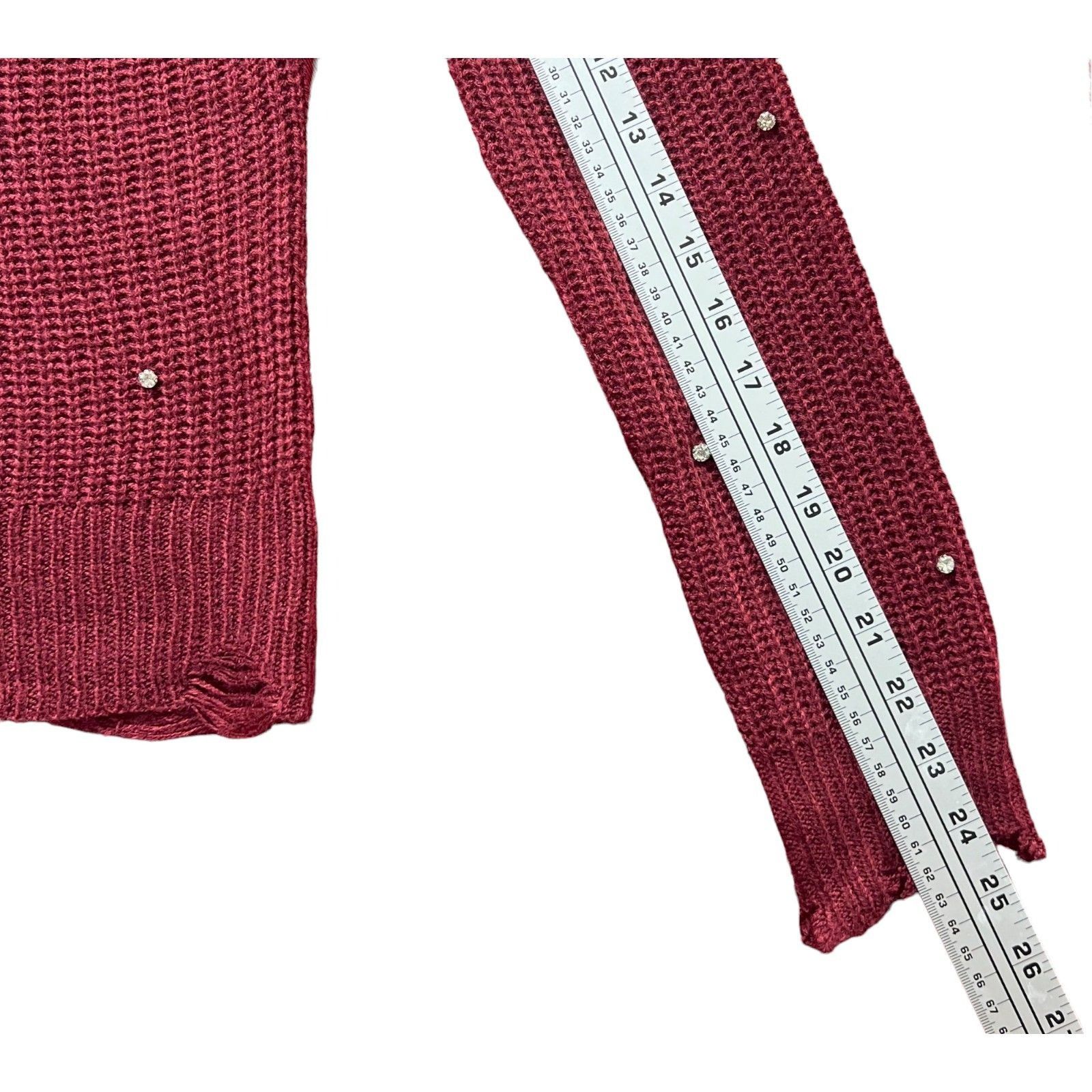 Other FCT With Love - Women's Crochet Long Sleeve Blouse - Burgund Size M / US 6-8 / IT 42-44 - 7 Thumbnail