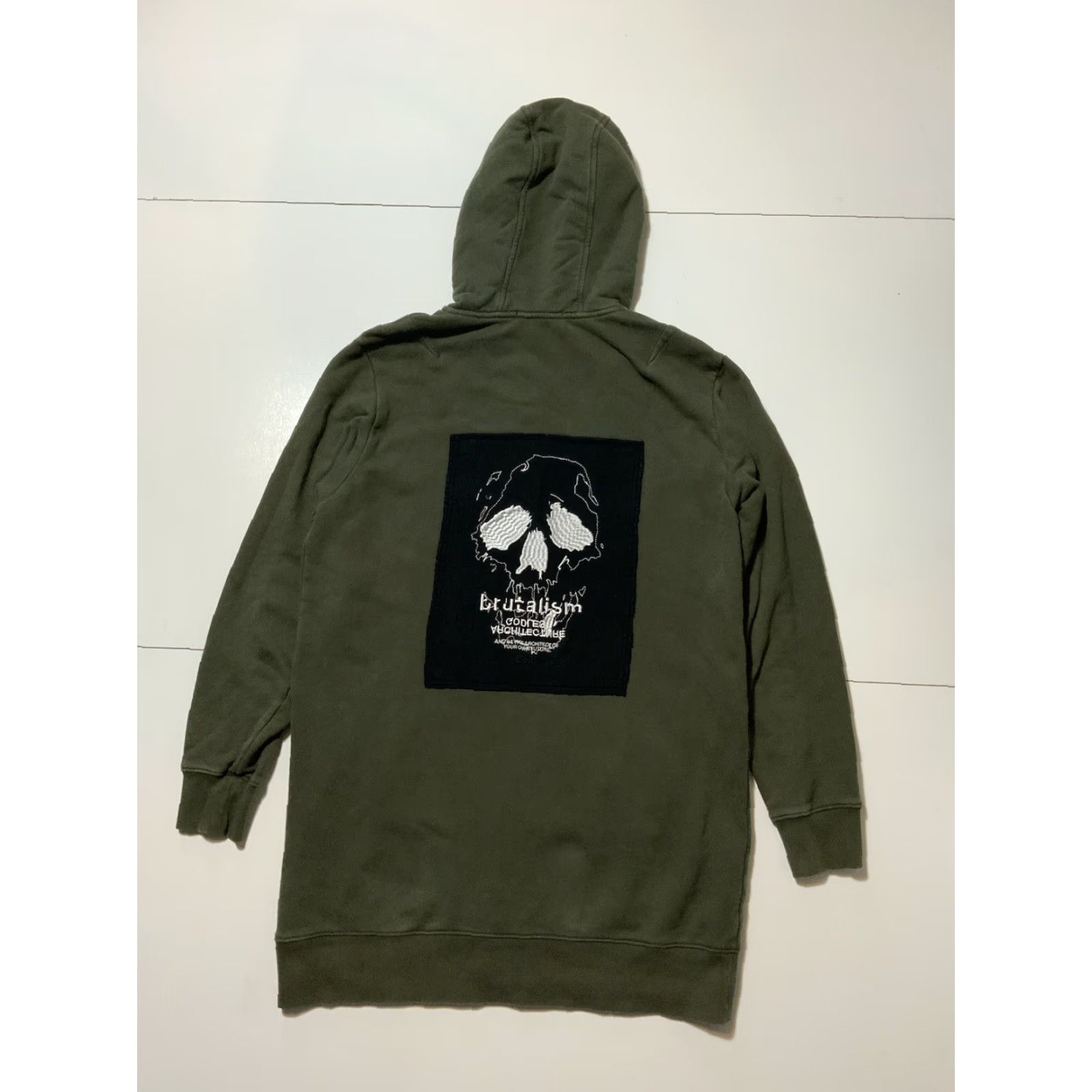 Architect VINTAGE 5CM Brutalism Architect Your Future Skull Archive Japan Patch Longline Hoodie Mens Large Green Full Zip Size US L / EU 52-54 / 3 - 3 Thumbnail