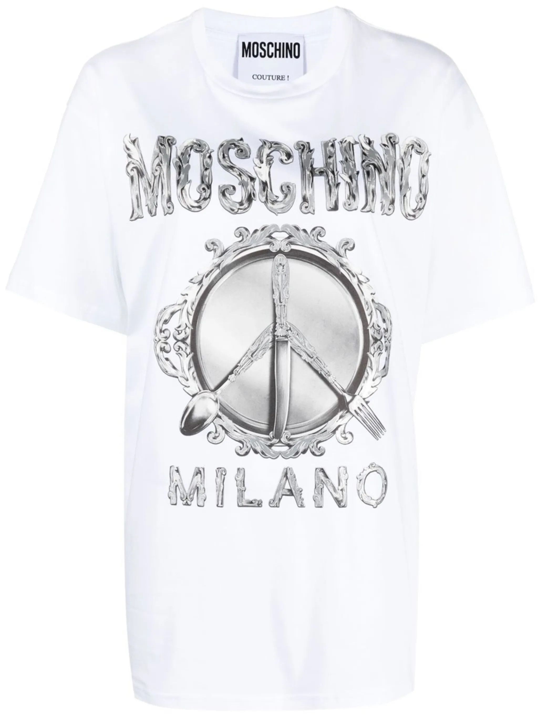 Moschino o1y0225 Logo T-Shirt in White Size US XS / EU 42 / 0 - 1 Thumbnail