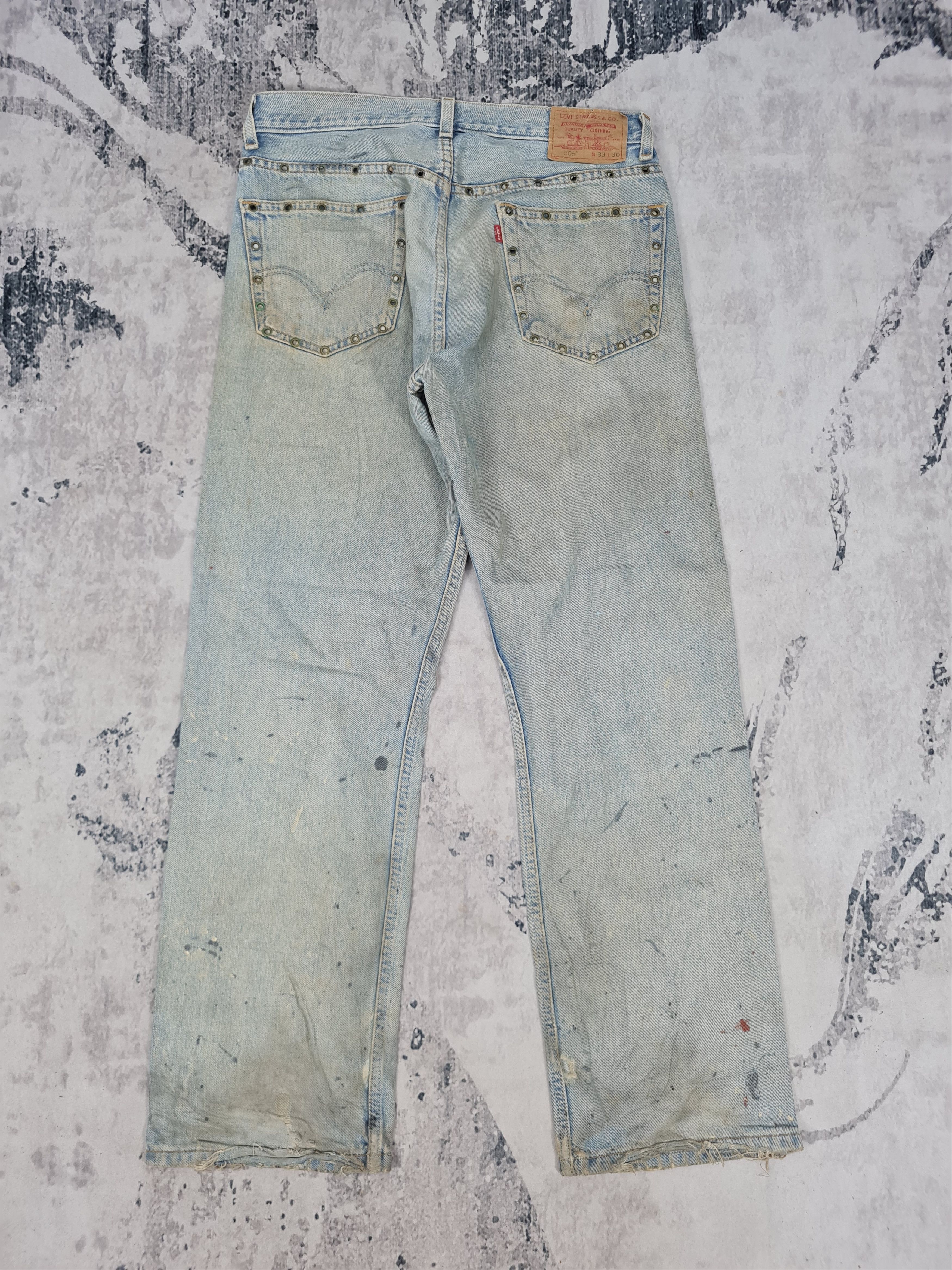 Levi's Vintage Clothing Vtg LEVIS 505 Paint Splatter Bondage Jeans L0361 Size 33x30 Size US 33 - 2 Thumbnail