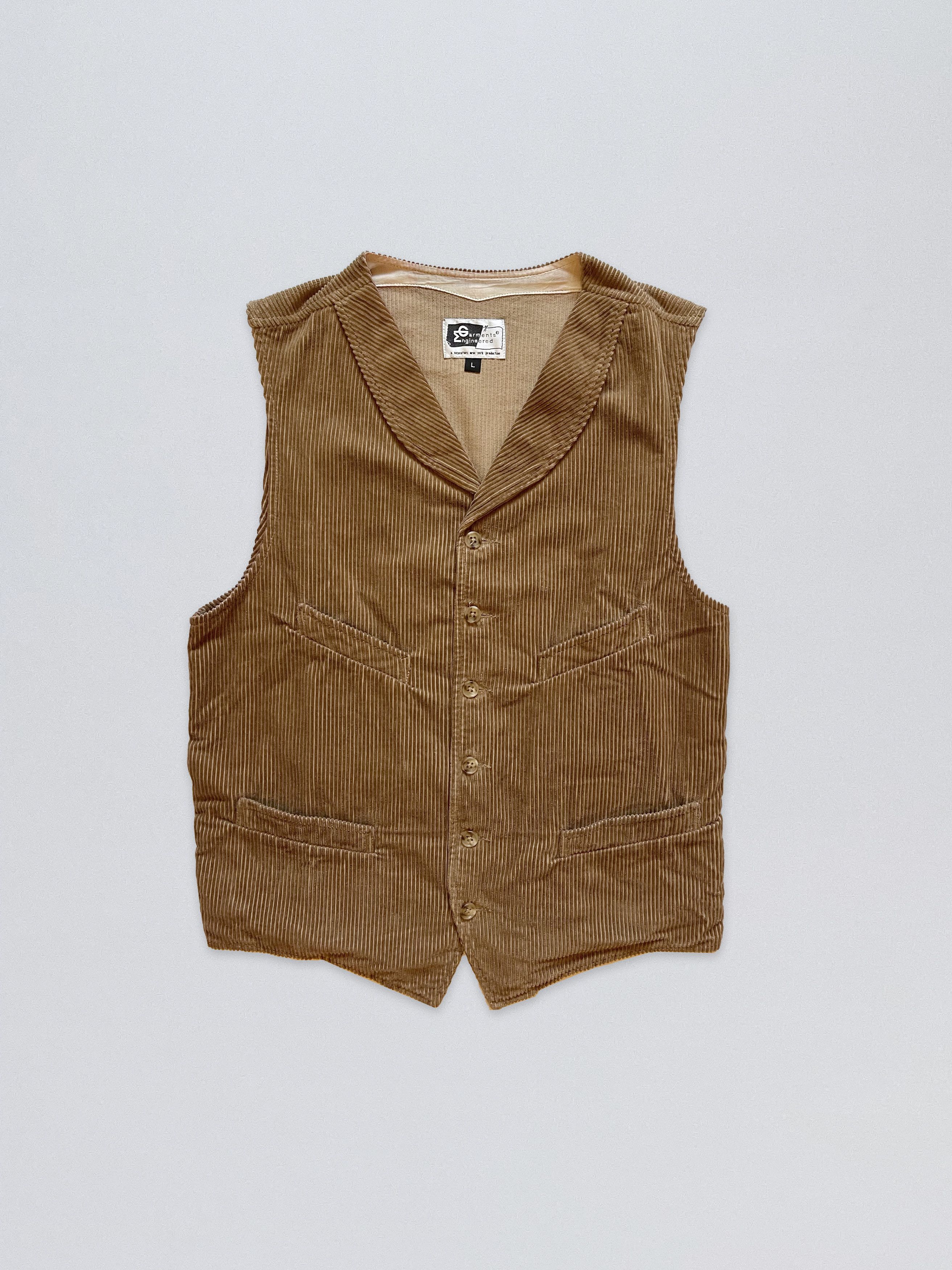 image of Engineered Garments Cinch Vest 8W Corduroy in Khaki, Men's (Size Medium)