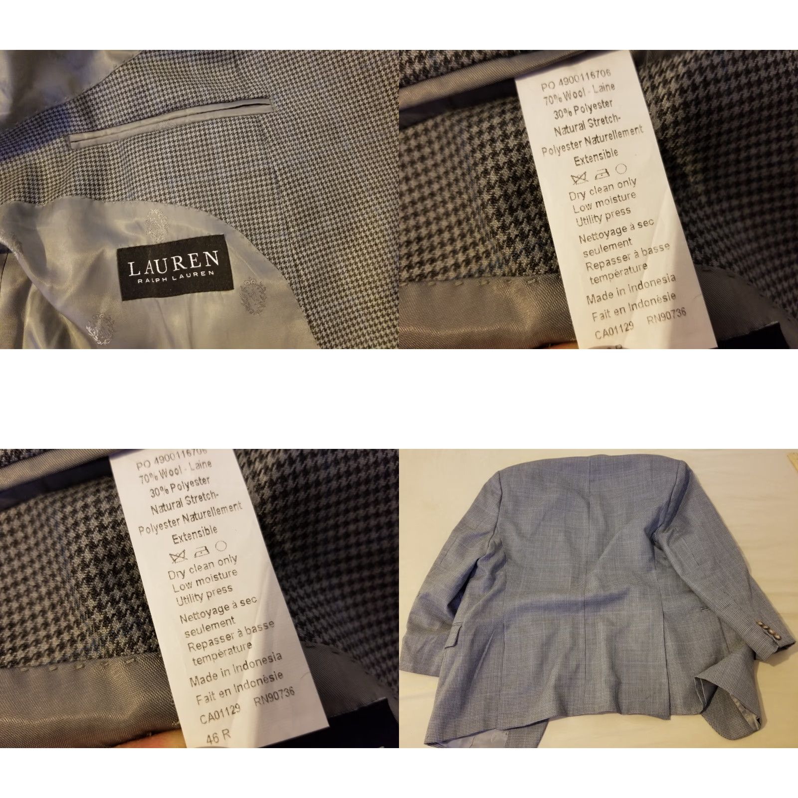 Ralph Lauren VINTAGE Polo Ralph Lauren Blazer Wool Jacket 46R Grey Mens Wool Blazer 2 Piece Modern Fit Size US XXL / EU 58 / 5 - 8 Thumbnail