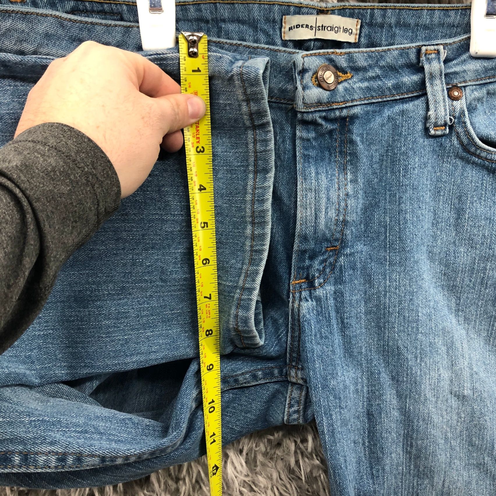 Vintage Riders Jeans Womens Size 14P Mid Rise Dark Wash Blue Denim Size 36" / US 14 / IT 50 - 4 Thumbnail